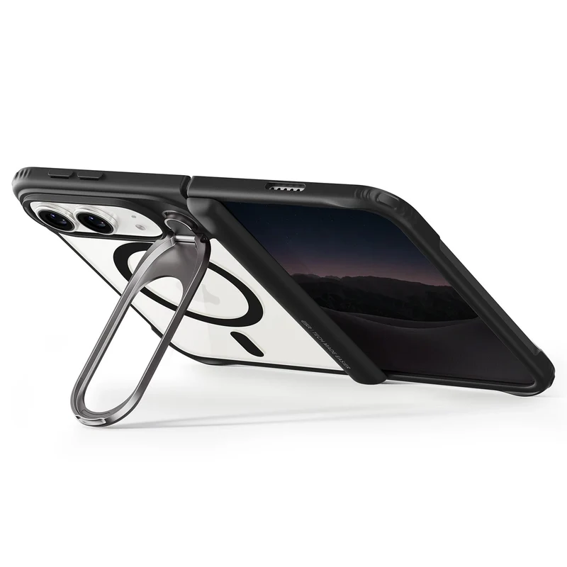 iPhone Duo Classic Hybrid Magnetic Case with Flex Stand - Clear Black