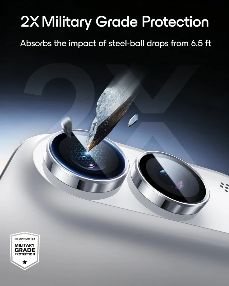 iPhone Duo Armorite® Camera Lens Protector - Silver