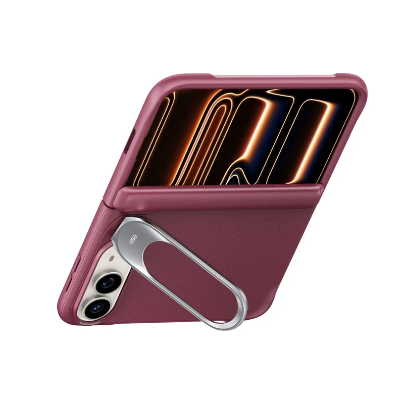 iPhone Duo Atelier Silicone Leather Magnetic Case with Flex Stand - Deep Burgundy
