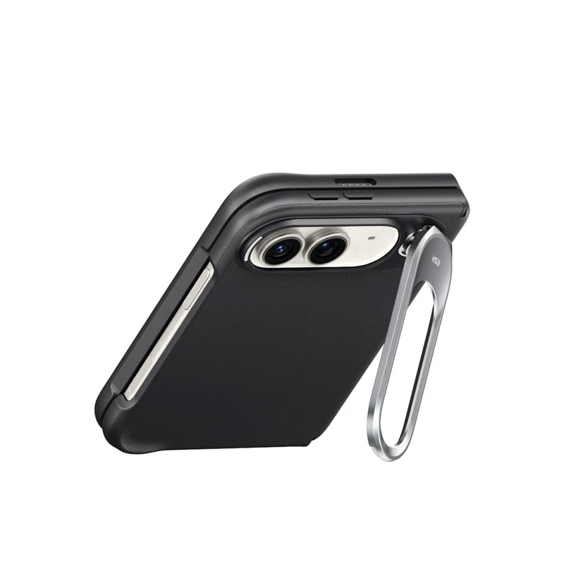 iPhone Duo Atelier Silicone Leather Magnetic Case with Flex Stand - Black