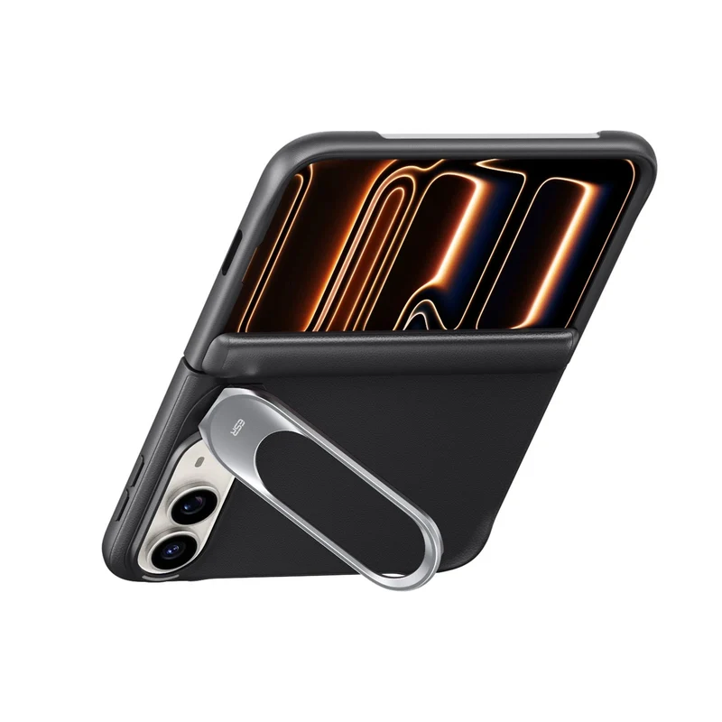 iPhone Duo Atelier Silicone Leather Magnetic Case with Flex Stand - Black