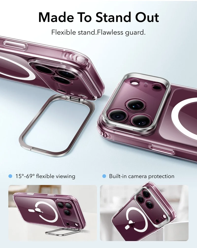 iPhone 18 Pro Max Bundle Classic Hybrid Magnetic Case with Camera Control and Flex Stand, Plus Armorite® Pro Screen Protector - Clear