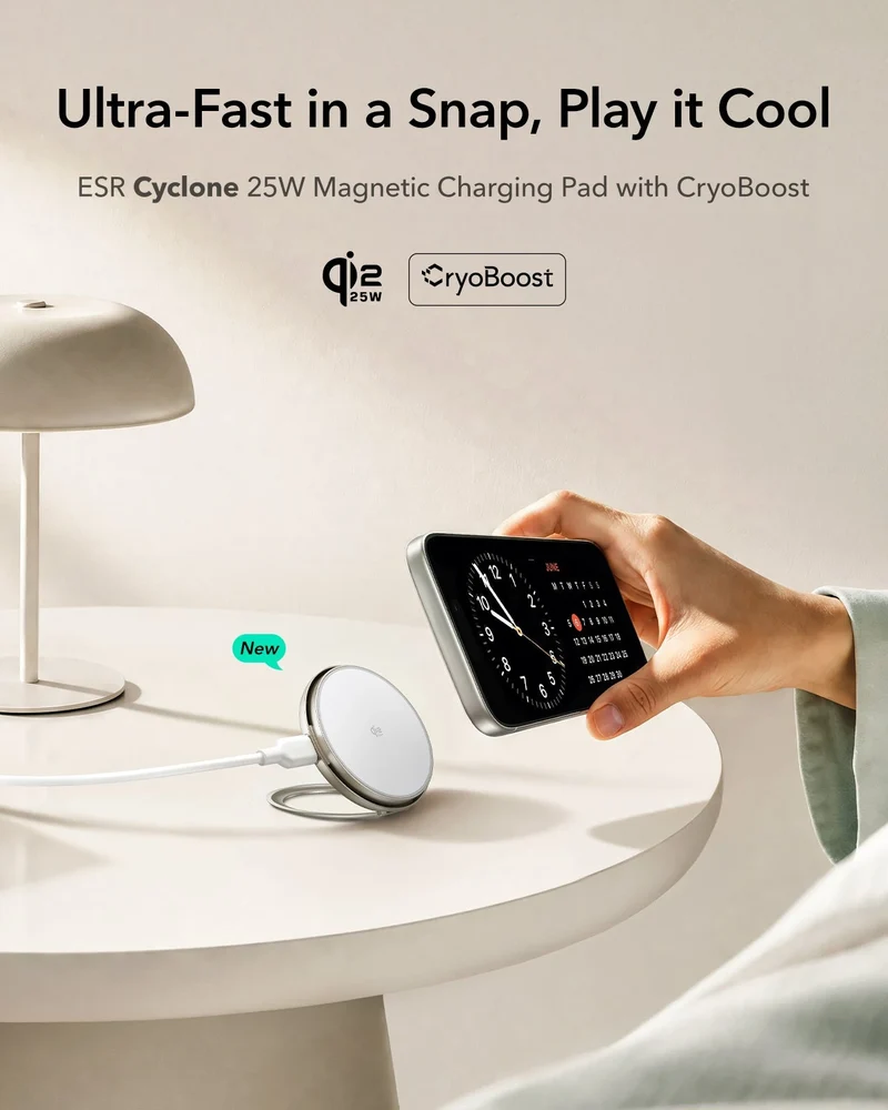 Cyclone 25W Magnetic Charging Pad with CryoBoost - Burgundy - 1 Set