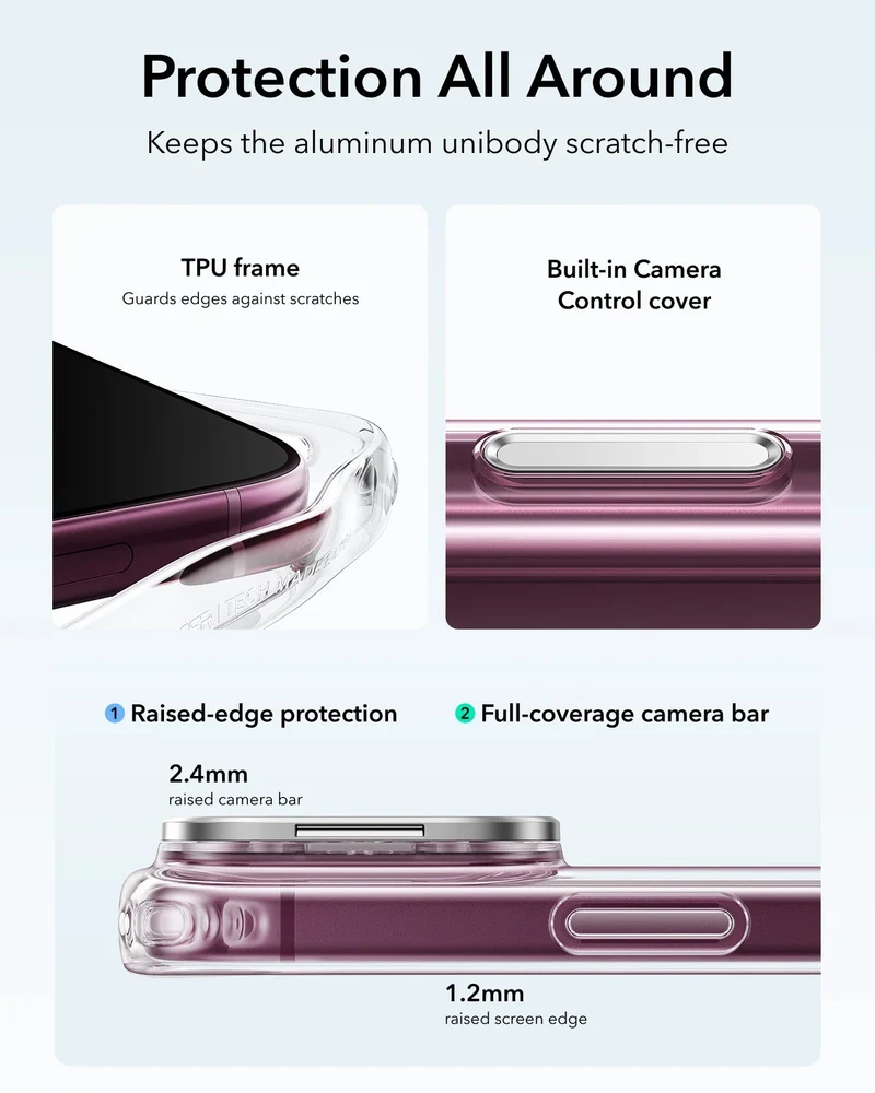 iPhone 18 Pro Bundle Classic Hybrid Magnetic Case with Camera Control and Flex Stand, Plus Armorite® Pro Screen Protector - Clear