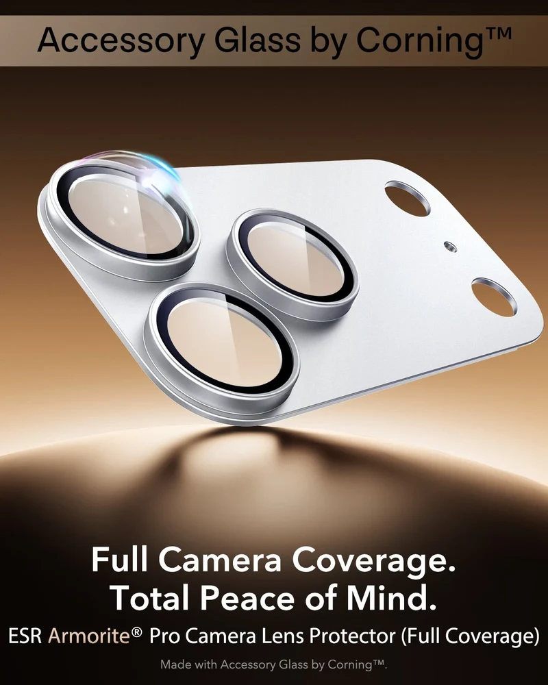 iPhone 17 Pro Max Armorite® Pro Camera Lens Protector (Full Coverage) - Silver