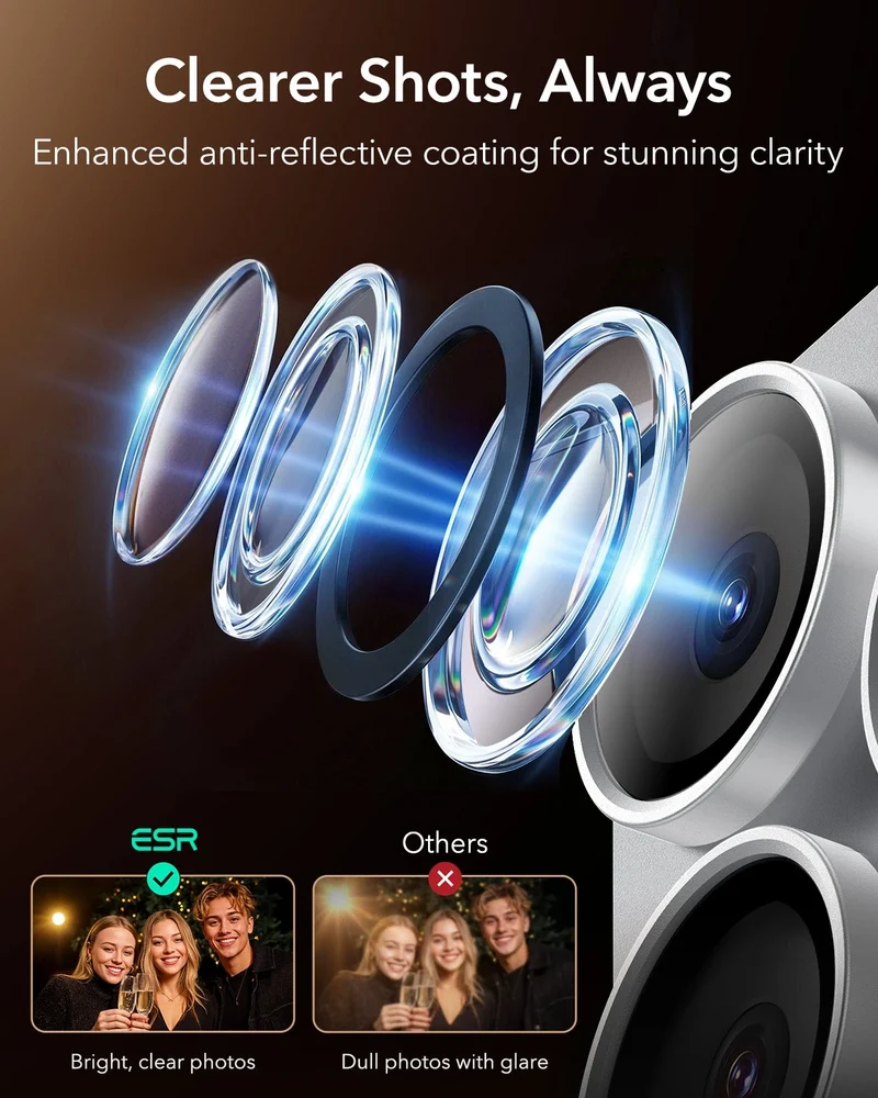 iPhone 17 Pro Max Armorite® Pro Camera Lens Protector (Full Coverage) - Silver