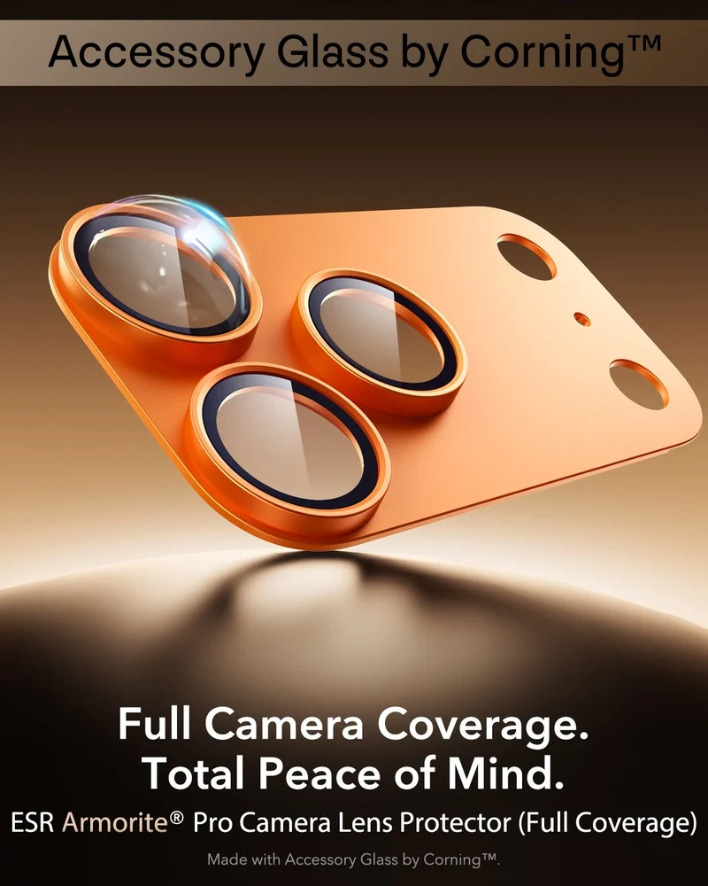 iPhone 17 Pro Max Armorite® Pro Camera Lens Protector (Full Coverage) - Orange