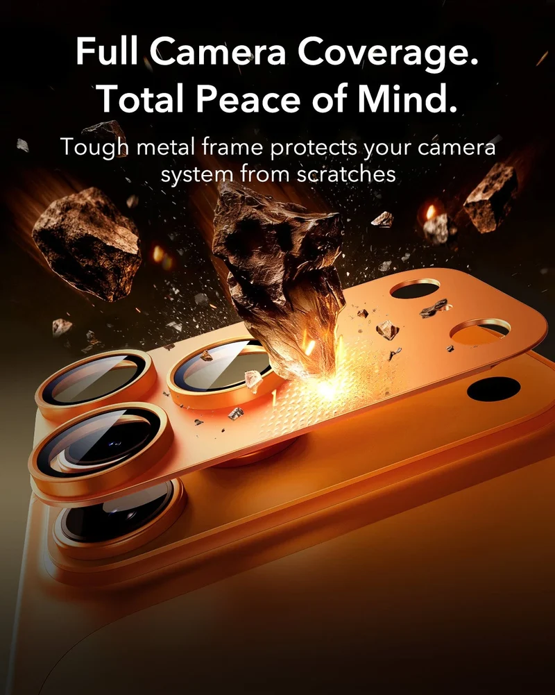 iPhone 17 Pro Armorite® Pro Camera Lens Protector (Full Coverage) - Orange