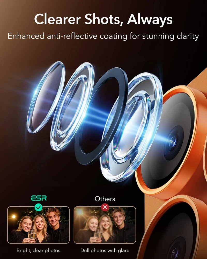 iPhone 17 Pro Armorite® Pro Camera Lens Protector (Full Coverage) - Orange