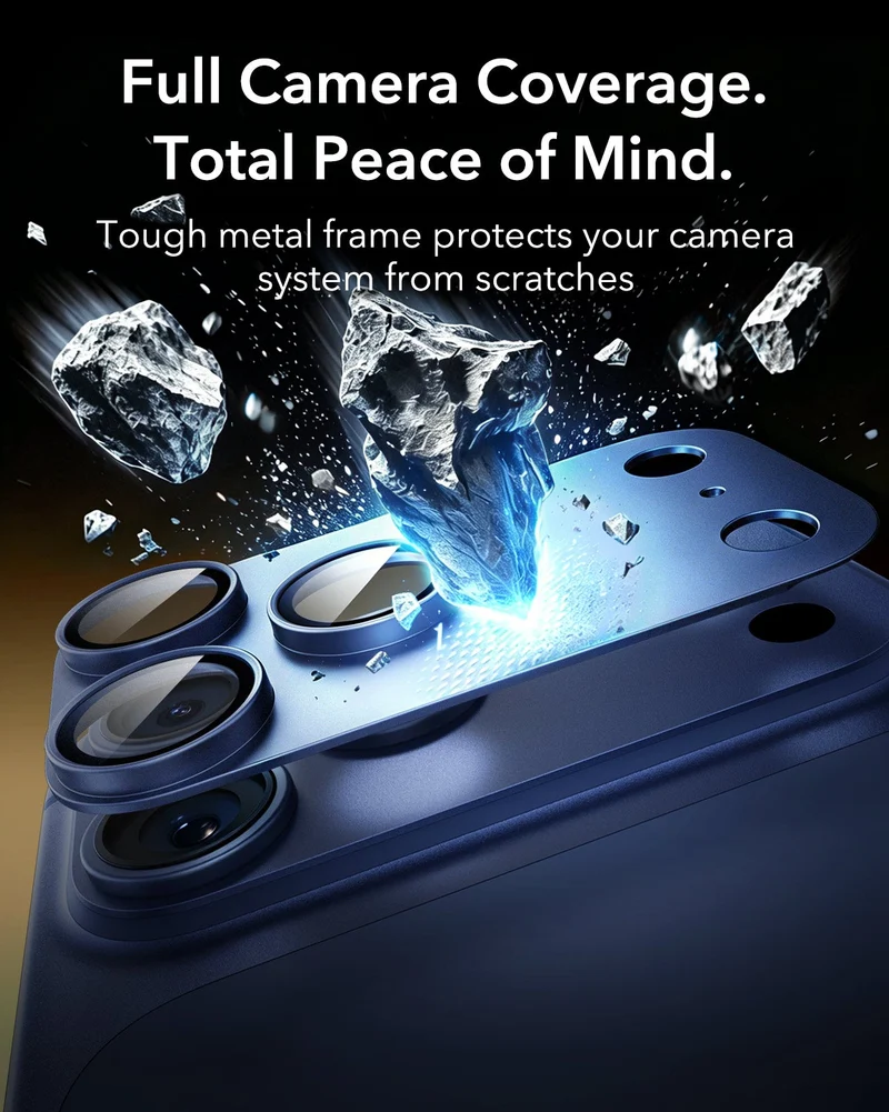 iPhone 17 Pro Armorite® Pro Camera Lens Protector (Full Coverage) - Dark Blue