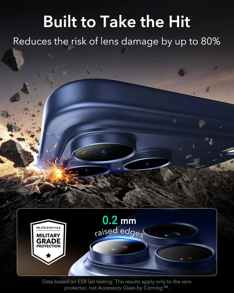 iPhone 17 Pro Armorite® Pro Camera Lens Protector (Full Coverage) - Dark Blue