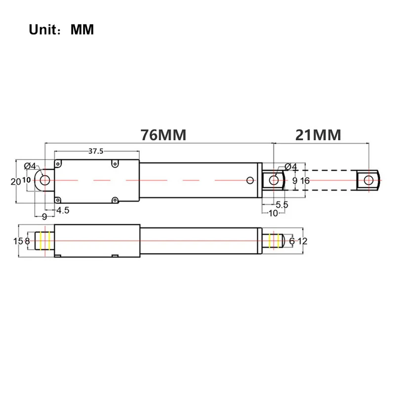 Micro Vérin Électrique 6V 12V 24V Actionneur Linéaire G Course 21mm (Modèle: 0041623)