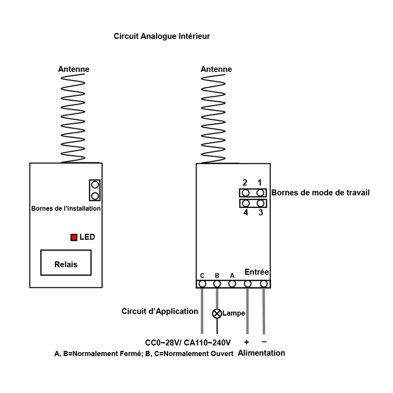 1 Canal CC 4~12V Mini Module Relais Kit Interrupteur Télécommande Sans Fil (Modèle: 0020643)