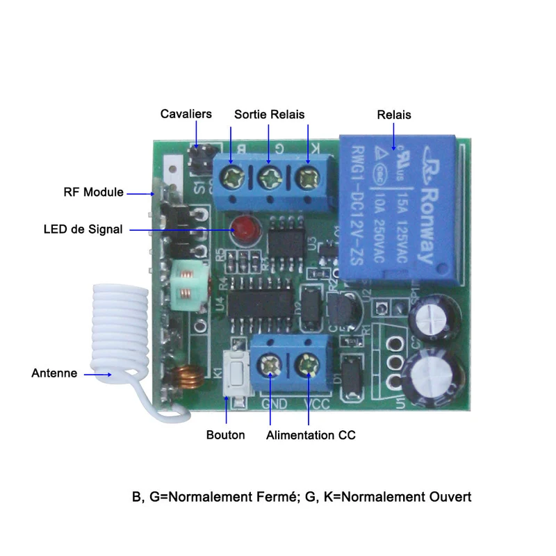 12 CC Mini Petite Taille Interrupteurs Sans Fil avec 1 Télécommande (Modèle: 0020630)
