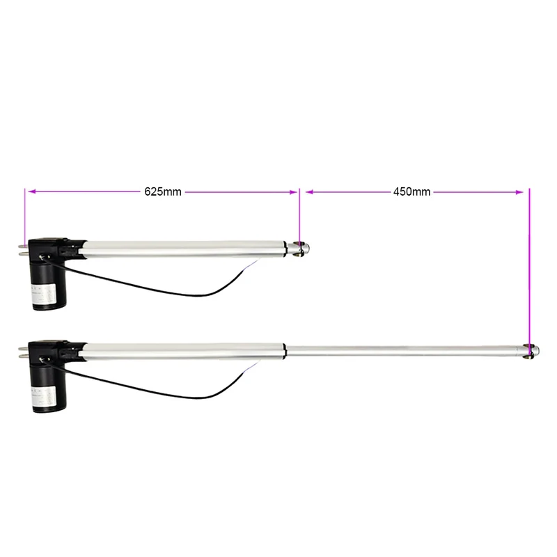 12V 24V vérin électrique 600kg course 450 mm avec télécommande (Modèle: 0020592)