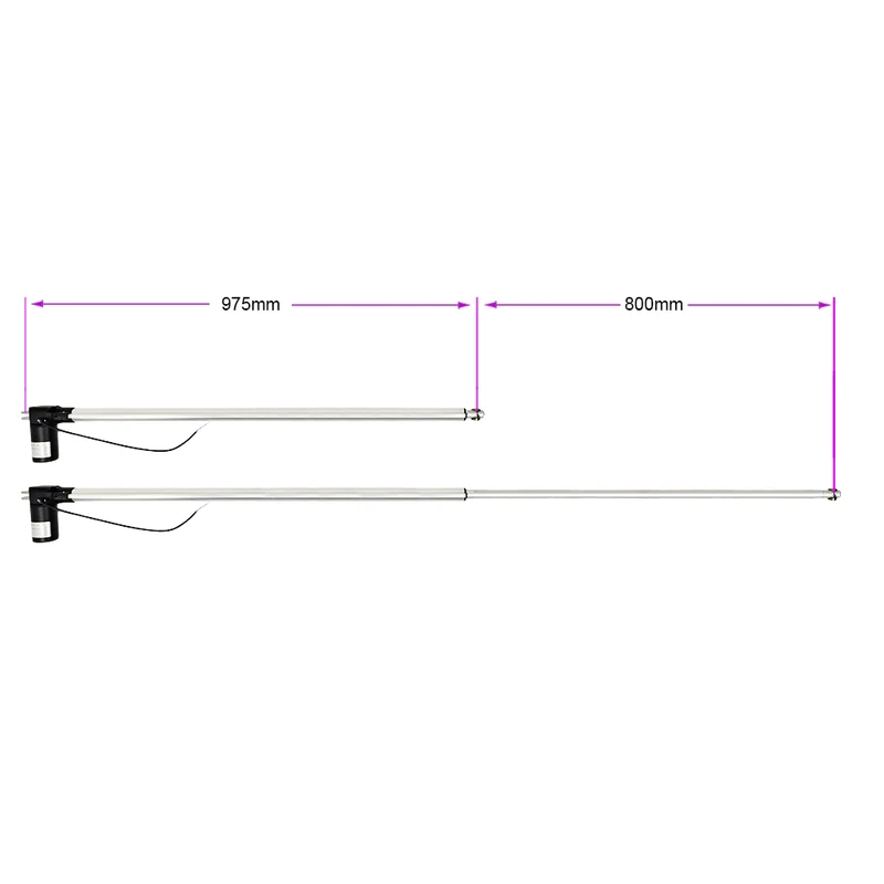 12V 24V vérin électrique 600kg course 800 mm avec télécommande (Modèle: 0020587)