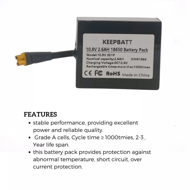 10.8V 2.6Ah Battery for Razor Electric Party Pop Electric Tekno Scooter