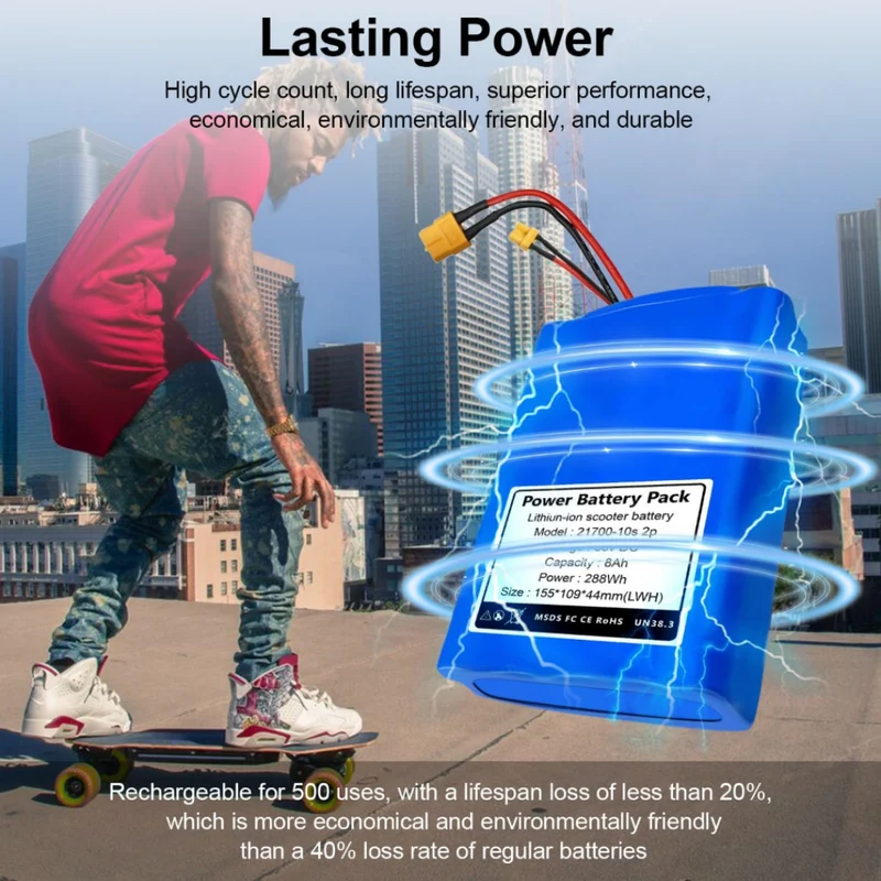 KEEPBATT 36V 8Ah Battery for Meepo V5ER MINI5 ER Electric Skateboard