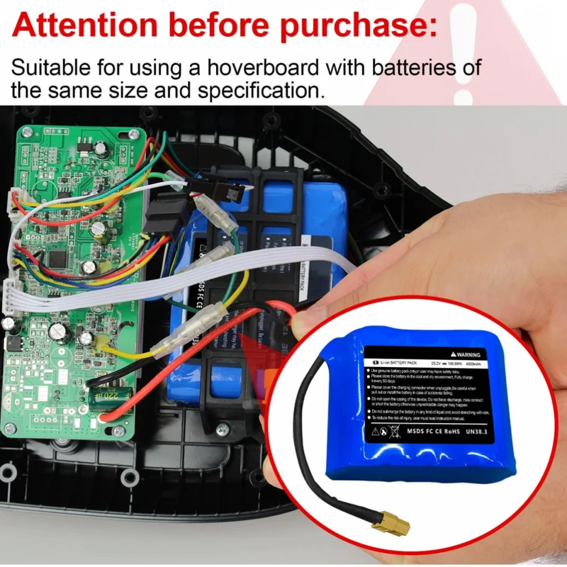 25.2V 4Ah Rechargeable Replacement Battery for Jetson-Rave Hoverboard