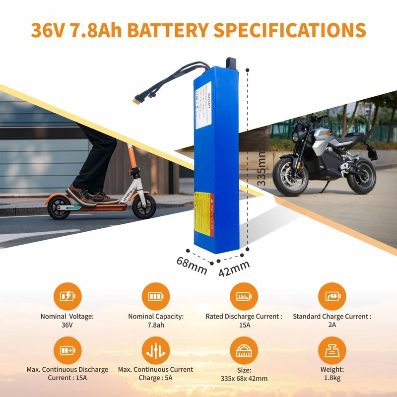 US in Stock KEEPBATT 36V 7.8Ah Replacement Battery Pack For swagtron swagger 5 E-Scooter