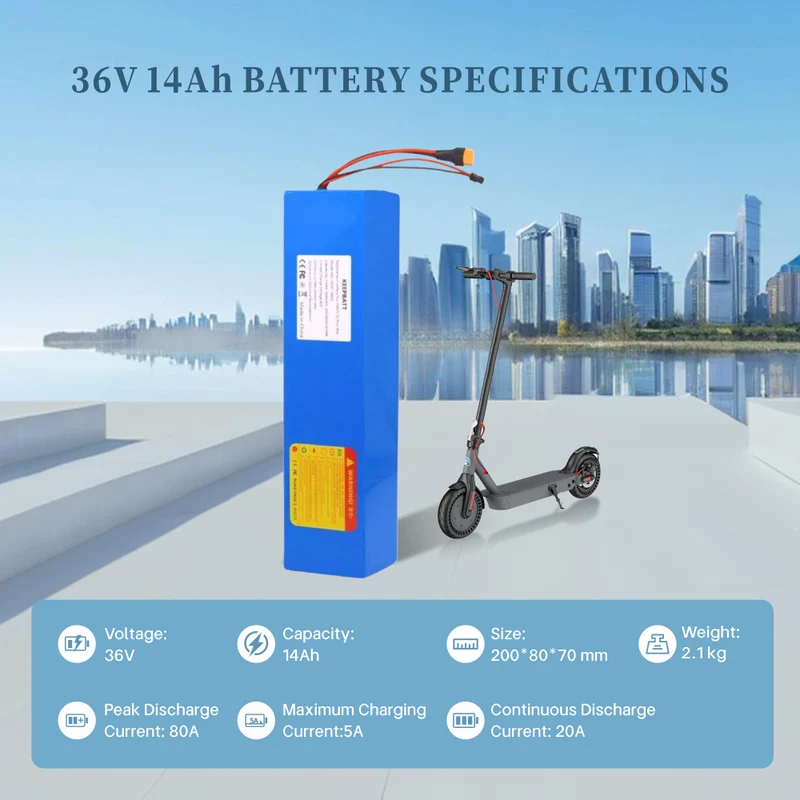 KEEPBATT 36V 14Ah Replacement Battery For HIBOY S2 Pro KS4 Pro E-Scooter