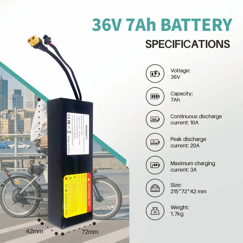 KEEPBATT 36V 7Ah Replacement Battery for Hiboy DK1 Electric Dirt Bike