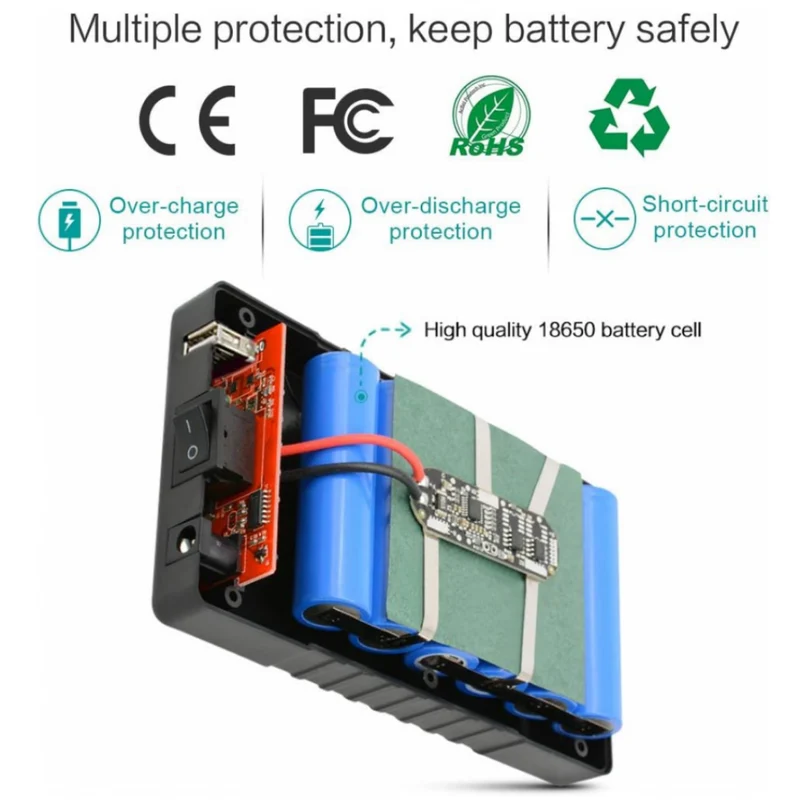 12V 6000mAh DC Output Battery Pack for LED Strip and CCTV Camera with Charger
