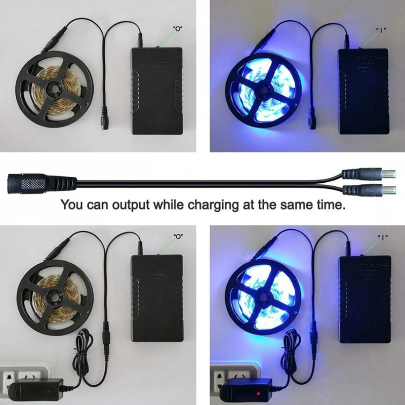 12V 6000mAh DC Output Battery Pack for LED Strip and CCTV Camera with Charger