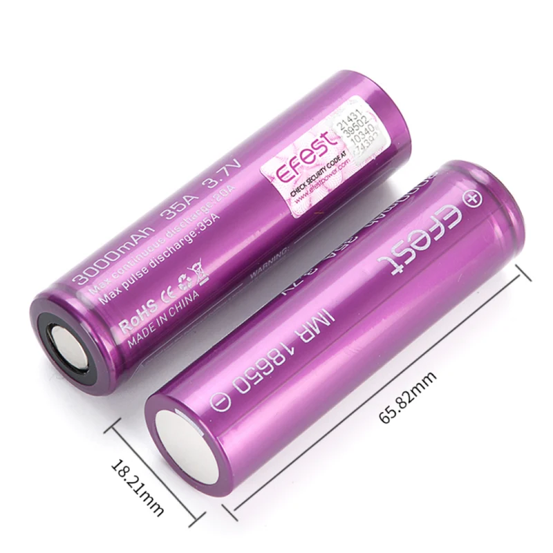 2pcs 18650 3.7V 3500mAh Li-Ion Battery Rechargeable for Power Bank Flashlight Lithium Battery Pack
