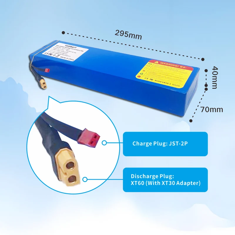 KEEPBATT 36V 7.5Ah Replacement Battery Pack for KuKirin S1 PRO E-Scooter