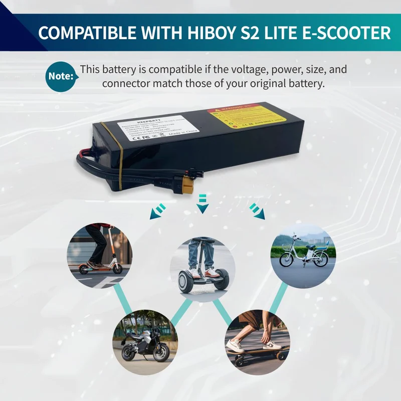 KEEPBATT 36V 7Ah Replacement Battery Pack For Hiboy S2 Lite E Scooter