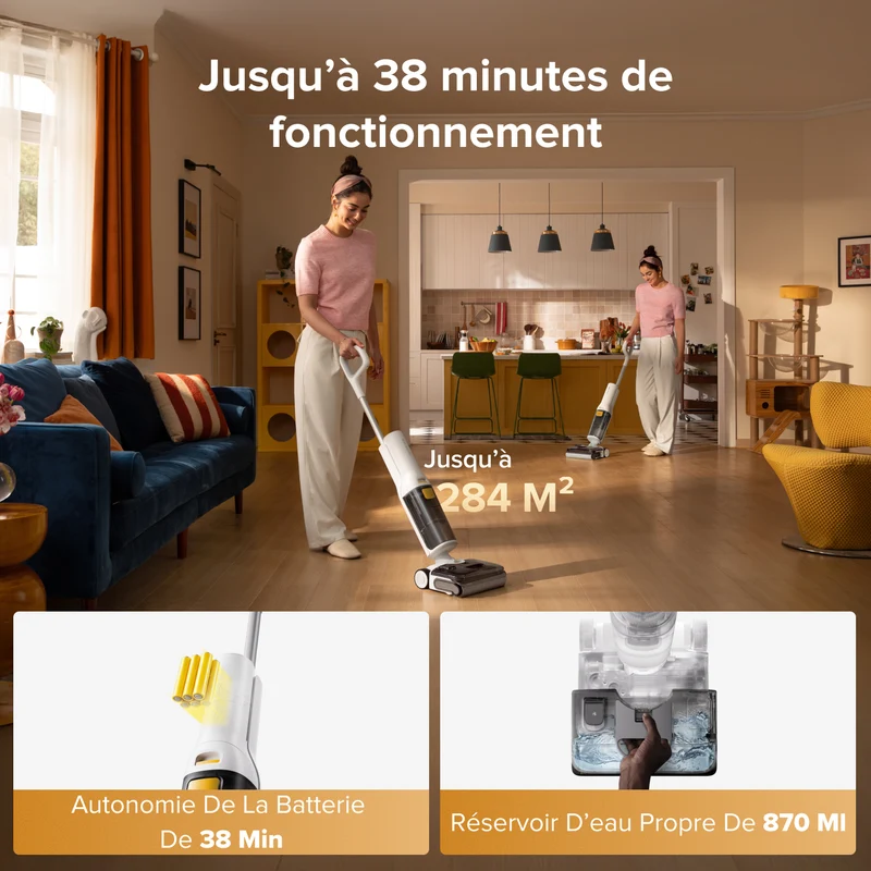 Aspirateur laveur intelligent Roborock F25 GT Gen 2 avec nettoyage anti-enchevêtrement