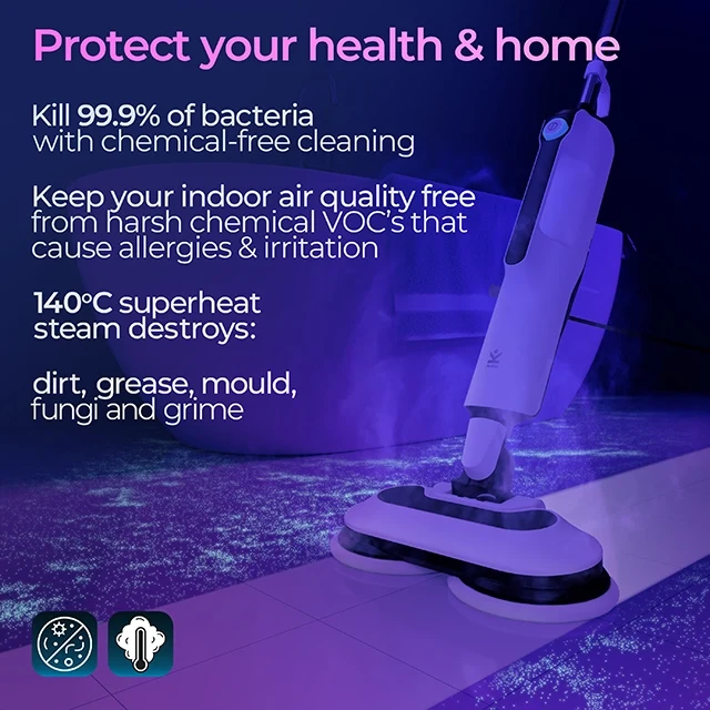 Avalla T-30 Automatic Steam Mop & Floor Scrubber with Dual Rotating Mop Pads - for Hard Floors
