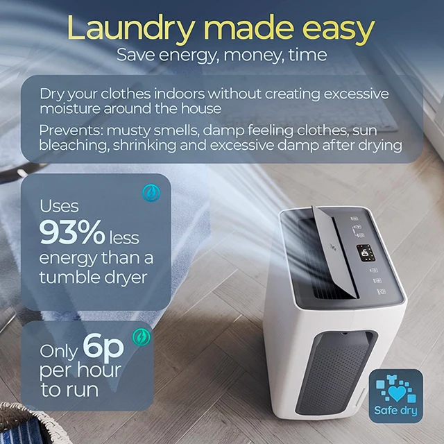 Avalla X-500 16L whole home dehumidifier - low energy & ultra quiet sleep mode
