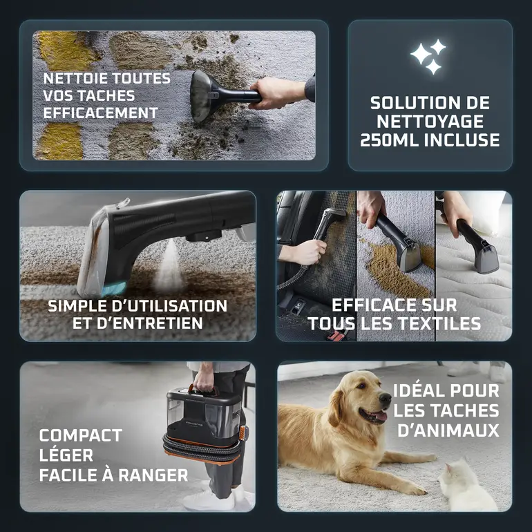 Rowenta Shampouineuse Détacheur Clean It 400W