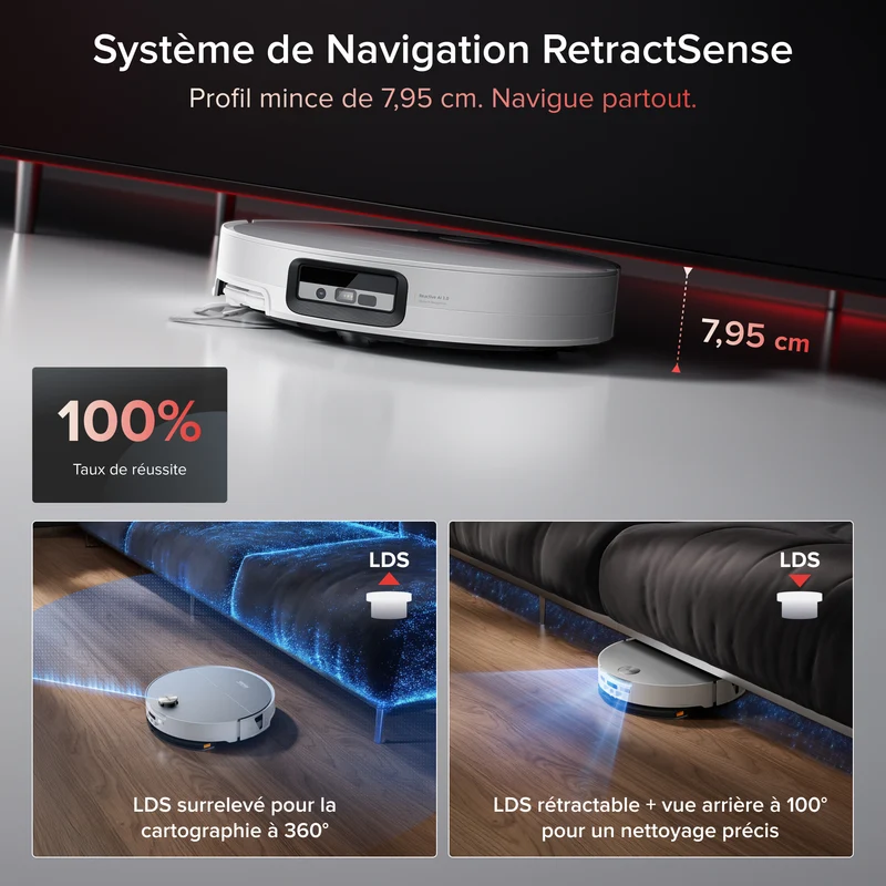 Roborock Saros 20 Sonic Aspirateur robot avec la toute nouvelle station RockDock®
