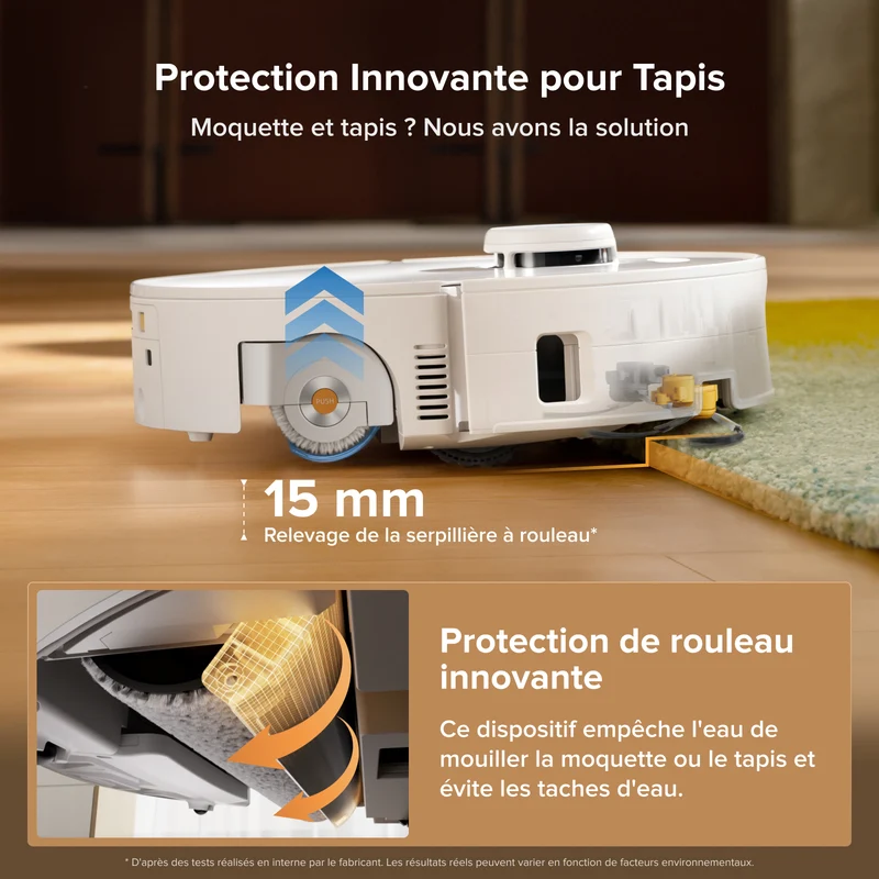 Roborock Qrevo Curv 2 Flow Aspirateur robot avec serpillière à rouleau et station d'accueil multifonctionnelle