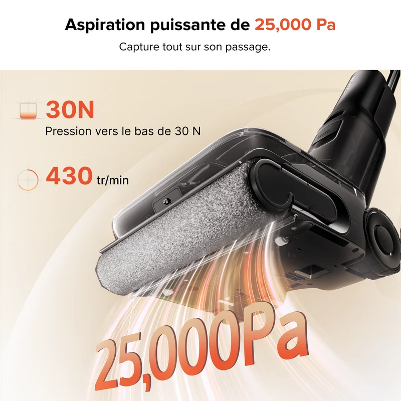 Aspirateur laveur Roborock F25 ACE Pro avec nettoyage JetFoaming™