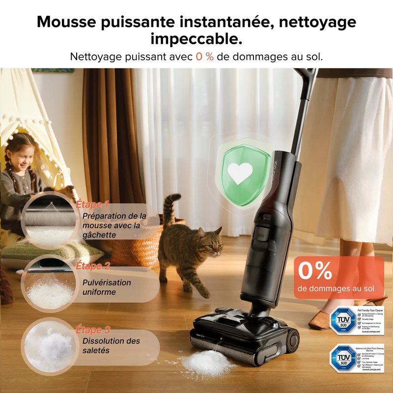 Aspirateur laveur Roborock F25 ACE Pro avec nettoyage JetFoaming™