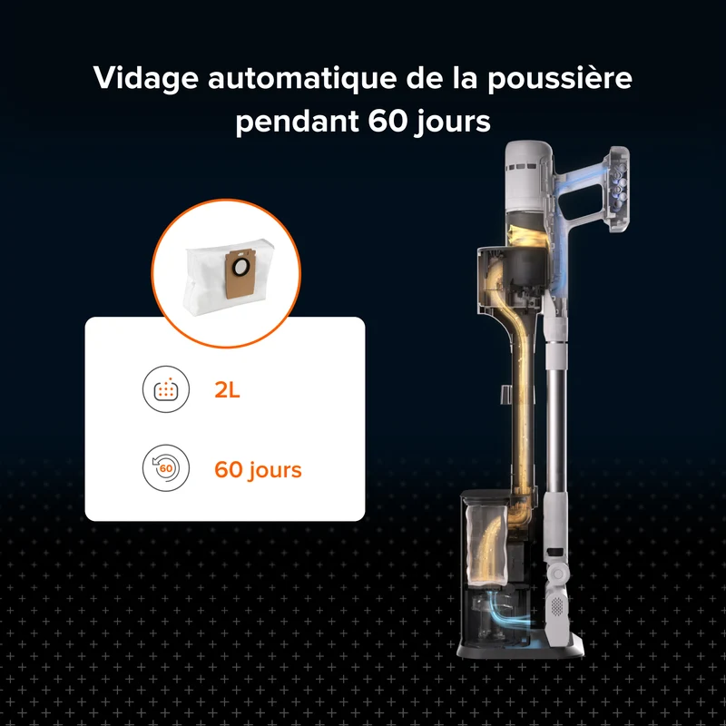 Sacs à poussière Roborock (12 pièces) pour H60 Hub, 2 L