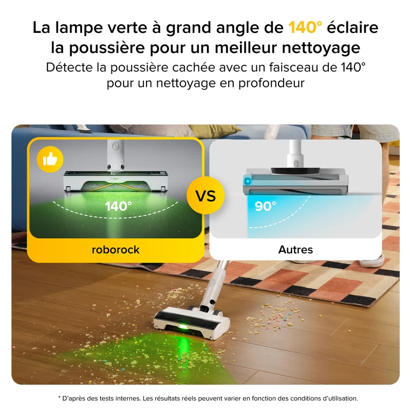 Roborock H60 Aspirateur sans fil 2-en-1 avec détection de puissance