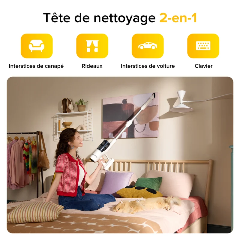 Roborock H60 Aspirateur sans fil 2-en-1 avec détection de puissance