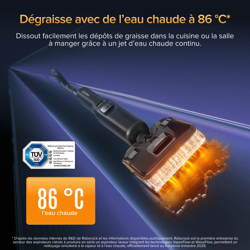 Roborock F25 Ultra – Aspirateur humide et sec avec vapeur et eau chaude