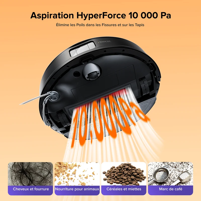 Roborock Q10 S5+ Set robot aspirateur laveur de VibraRise 2.0 avec avec station de vidage automatique