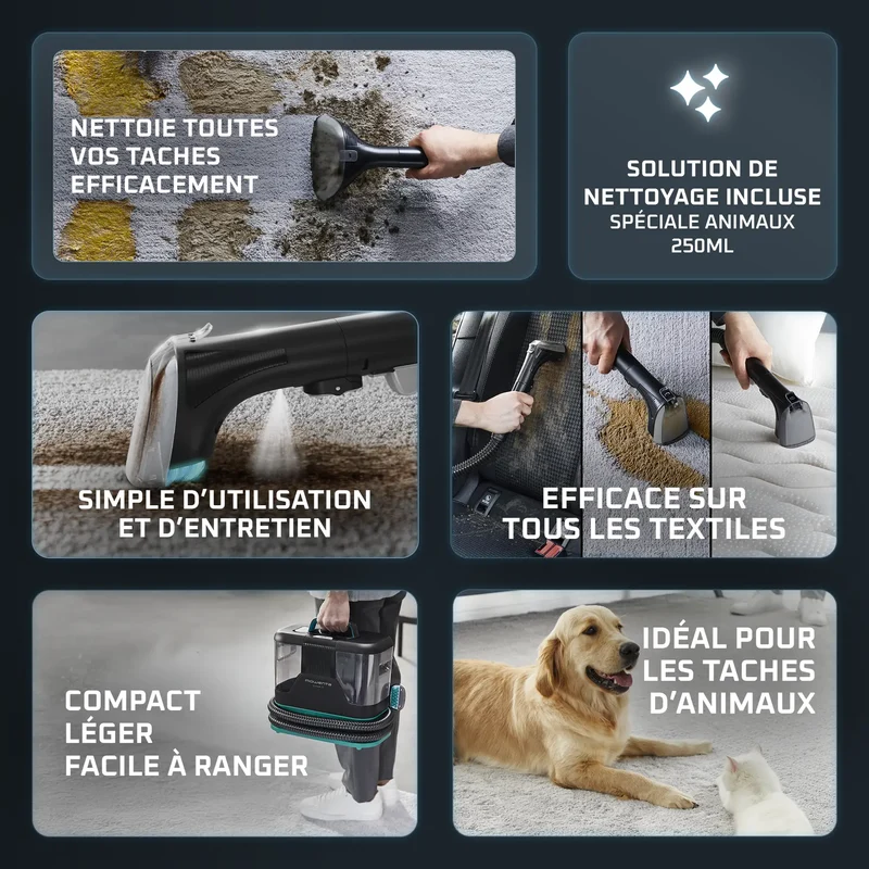 Rowenta Shampouineuse Détacheur Clean It 750W