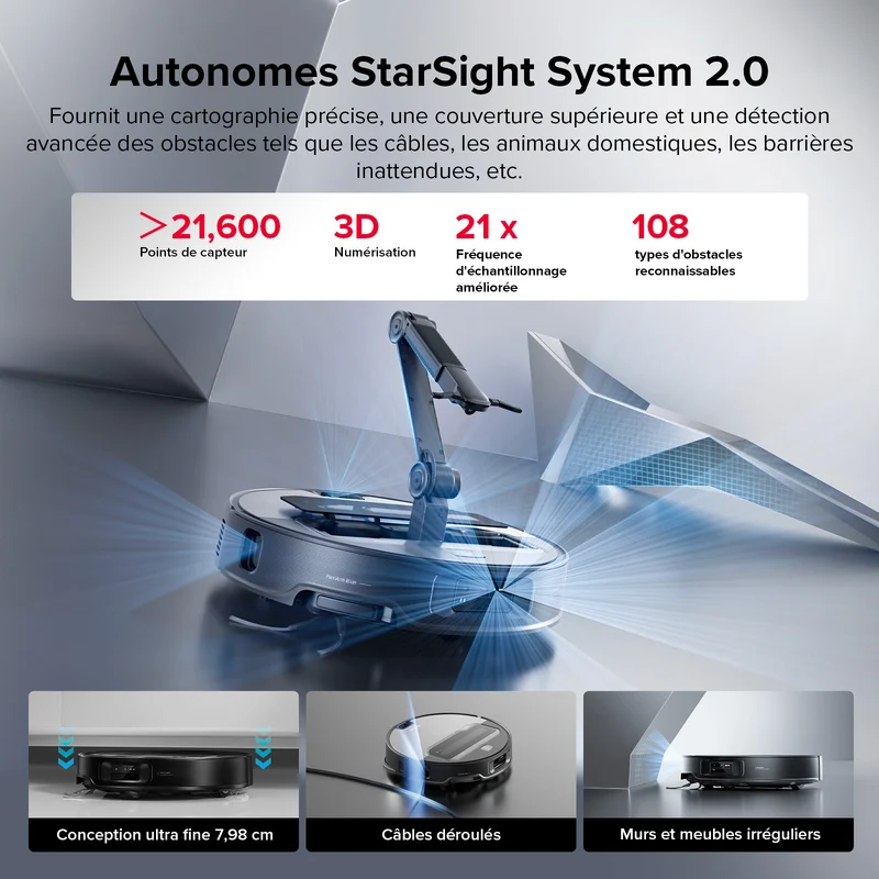 Roborock Saros Z70 robot aspirateur laveur avec bras mécanique OmniGrip™