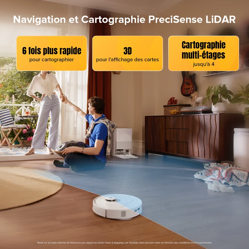 Roborock Qrevo S5V ( Qrevo Pro amélioré ) robot aspirateur laveur avec station d’accueil multifonctionnelle