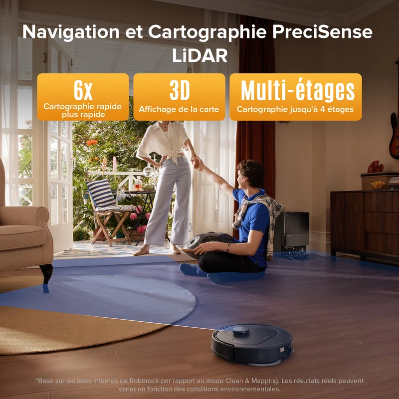 Roborock QV 35S Set robot aspirateur laveur avec station d’accueil multifonctionnelle