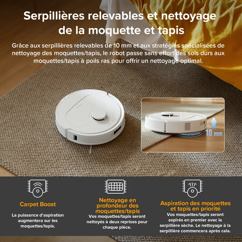 Roborock QV 35A ( Qrevo S amélioré ) robot aspirateur laveur avec station d’accueil multifonctionnelle