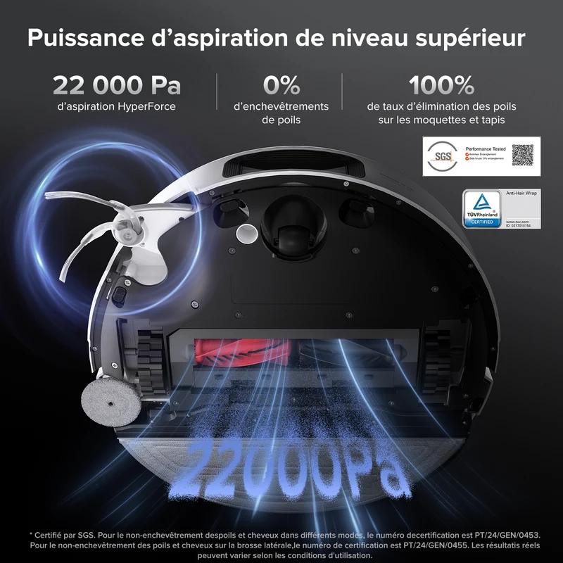 Roborock Saros 10 ( S8 MaxV Ultra amélioré ) robot aspirateur laveur avec station d’accueil multifonctionnelle RockDock® Ultra